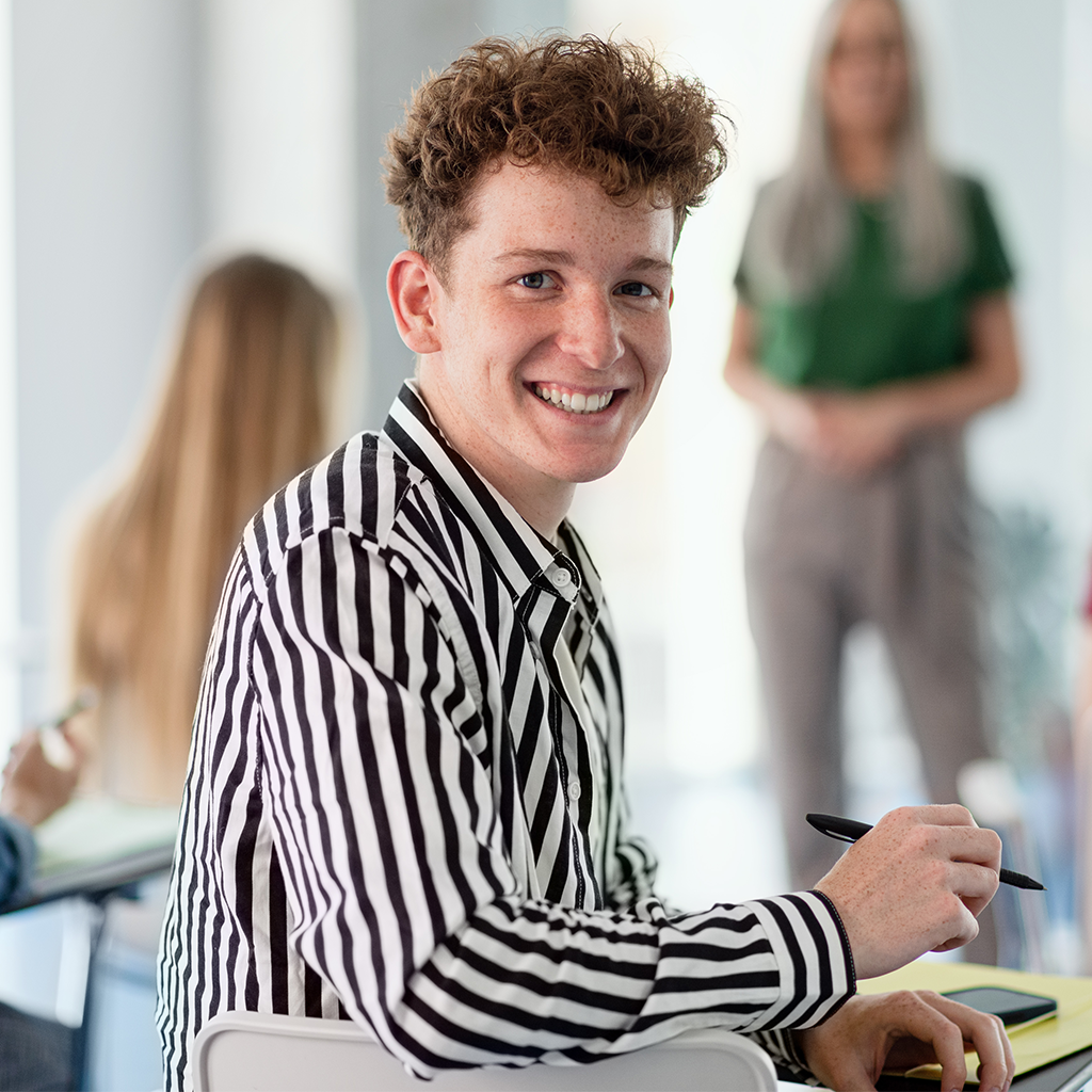 student in class